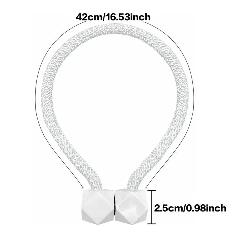 4-Pack Curtain Ties Strong Magnetic No-drill Versatile Clips Home