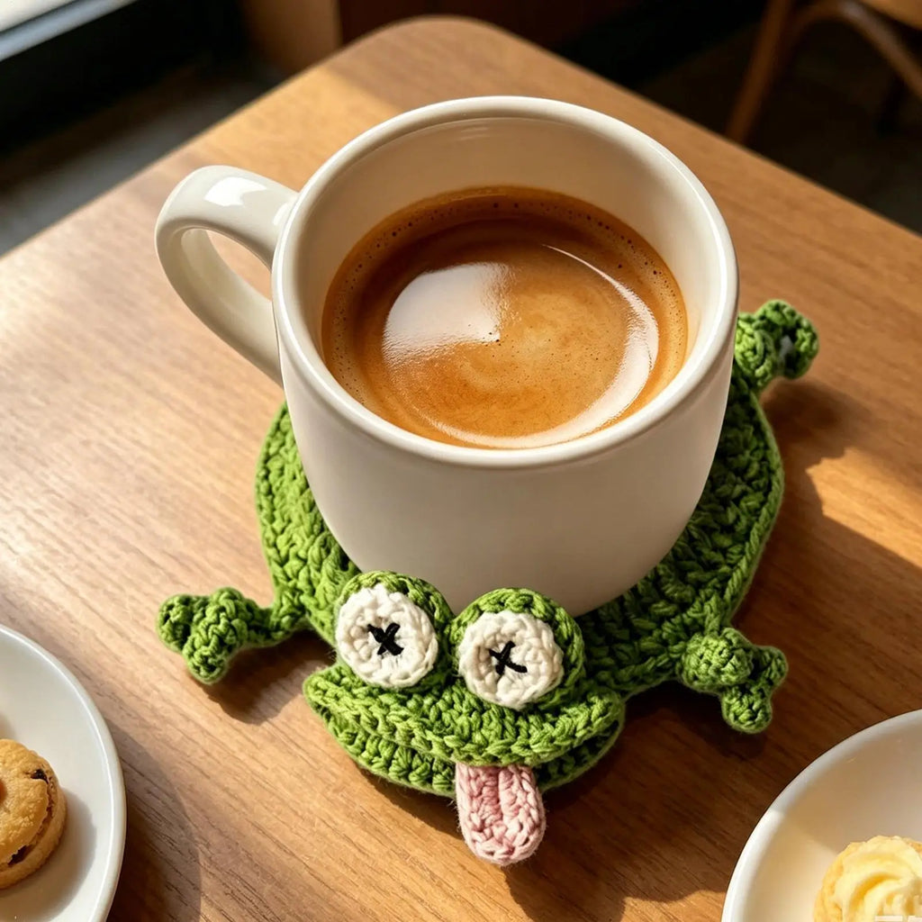 Crochet Coaster Cute Animal Shape Handmade Mat Coasters Coffee Table