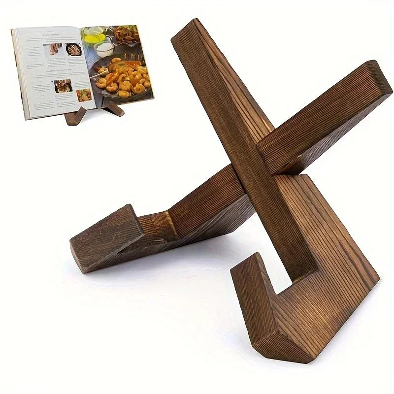 Multipurpose Wooden Cookbook Stand Flat Stand Base Kitchen Cookbook Stand Reading Stand Wooden Record Stand Resding Stand Zpaxo