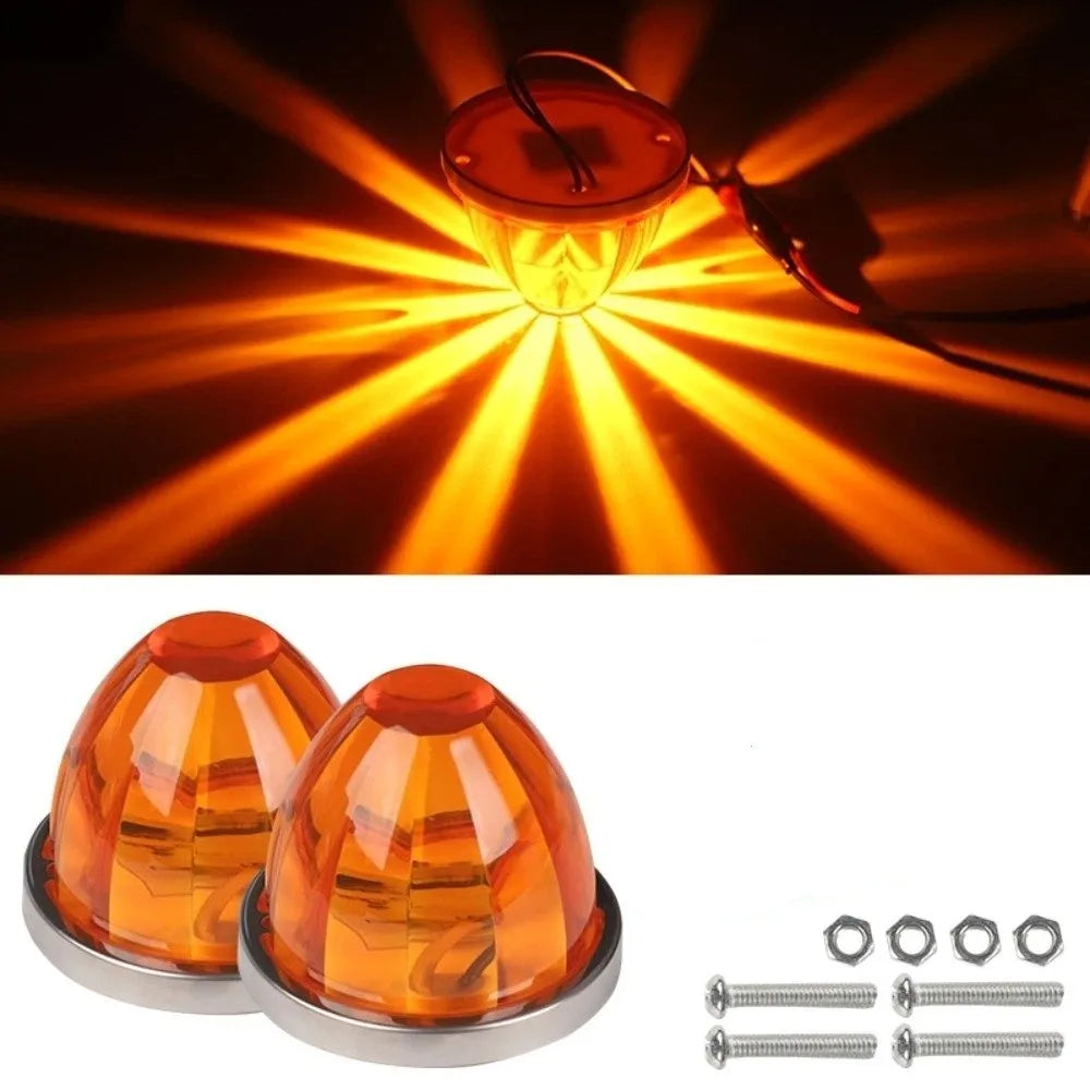 LED Rear Brake Stop Light Waterproof Universal Side Marker Big Zpaxo Yellow