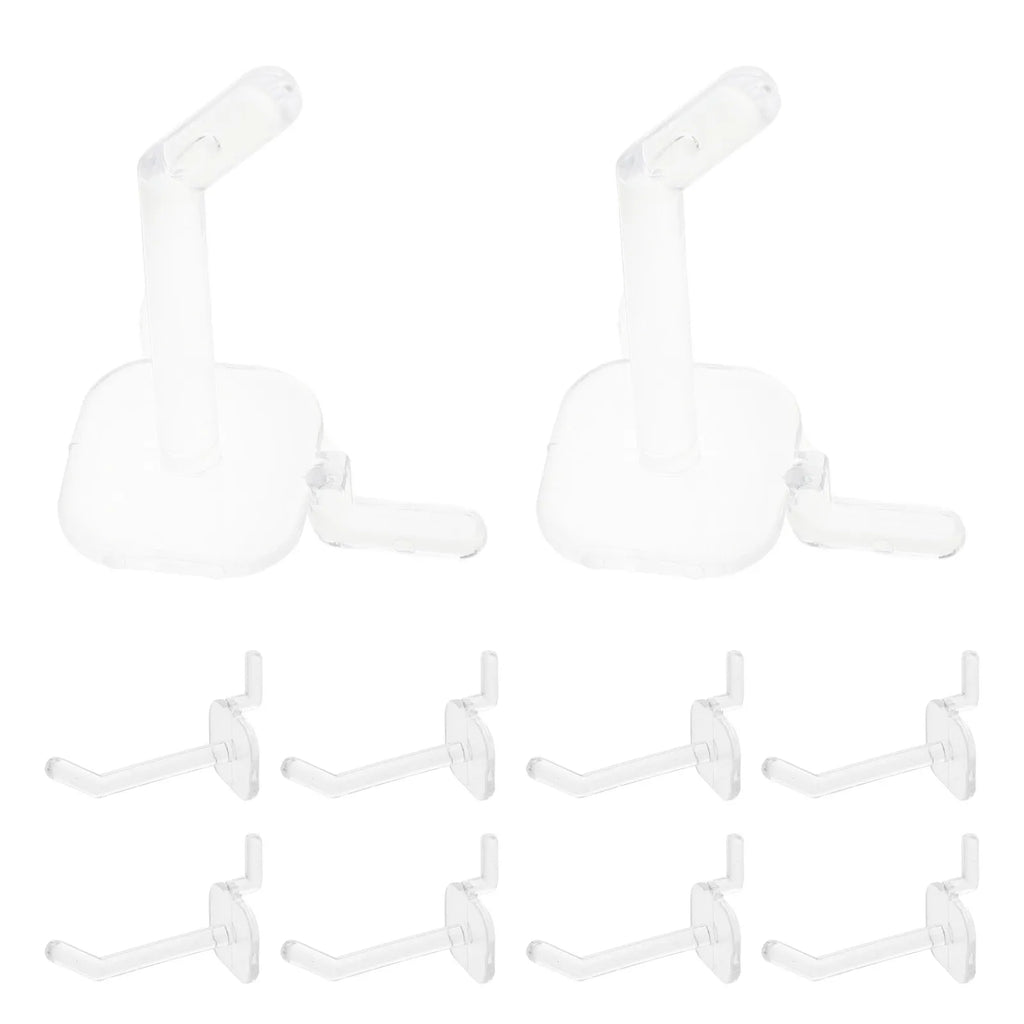 Clear Plastic Pegboard Hooks Firm Stable Grip Easy Install Multi Use