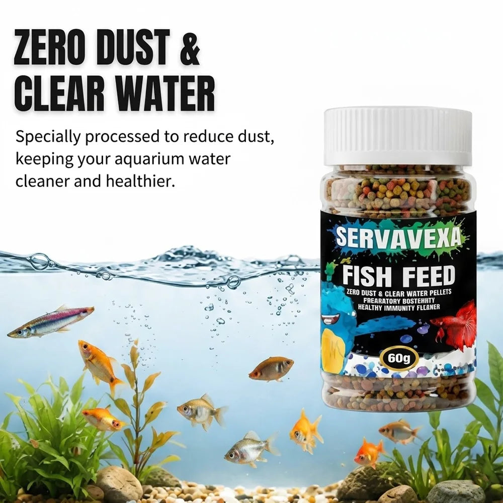 60g/150g Small Tropical Fish Food 0.5-1.5mm Micro Pellets Clear Water Zero Dust Aquarium Nutrition Feed for Guppy Tetra Betta Zpaxo
