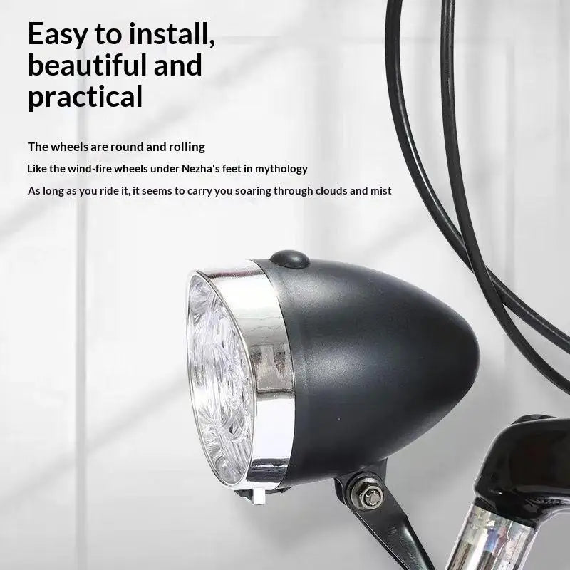 Vintage 3-LED Bicycle Headlight – Retro Bike Front Light