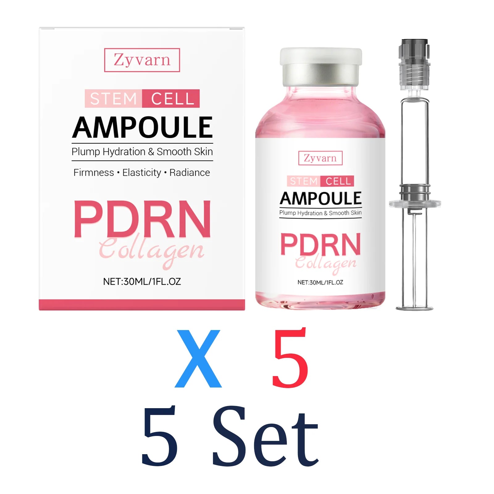 Ampoule for Barrier Protection and Stabilizing and Restoring with Facial Serum as Long Lasting Moisturization and Anti Dryness Zpaxo 5 Set