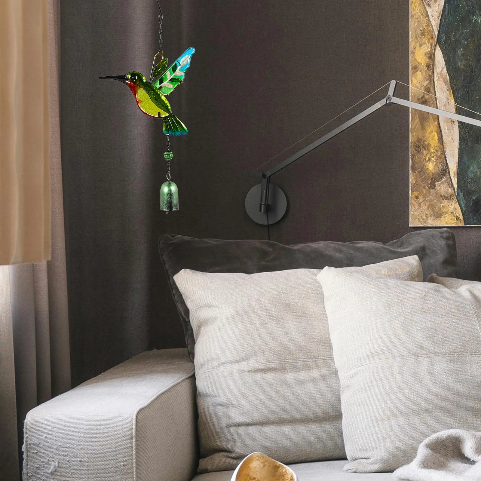 Hummingbirds Wind Chime Decor Easy Hang No Installation Required