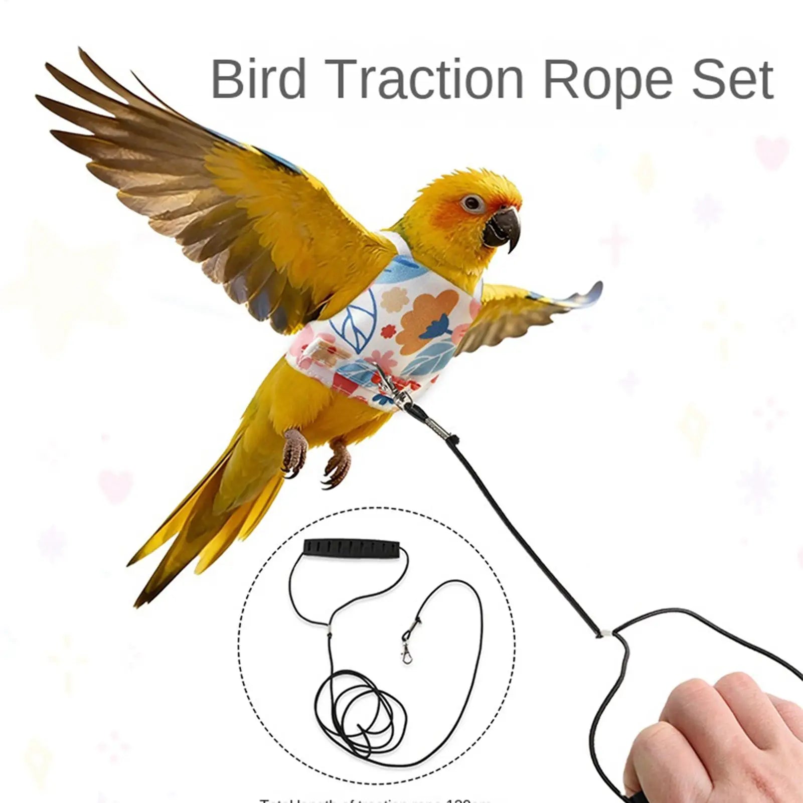 Bird Harness Leashes Vest Adjustable Retractable Flight Suit Clothes