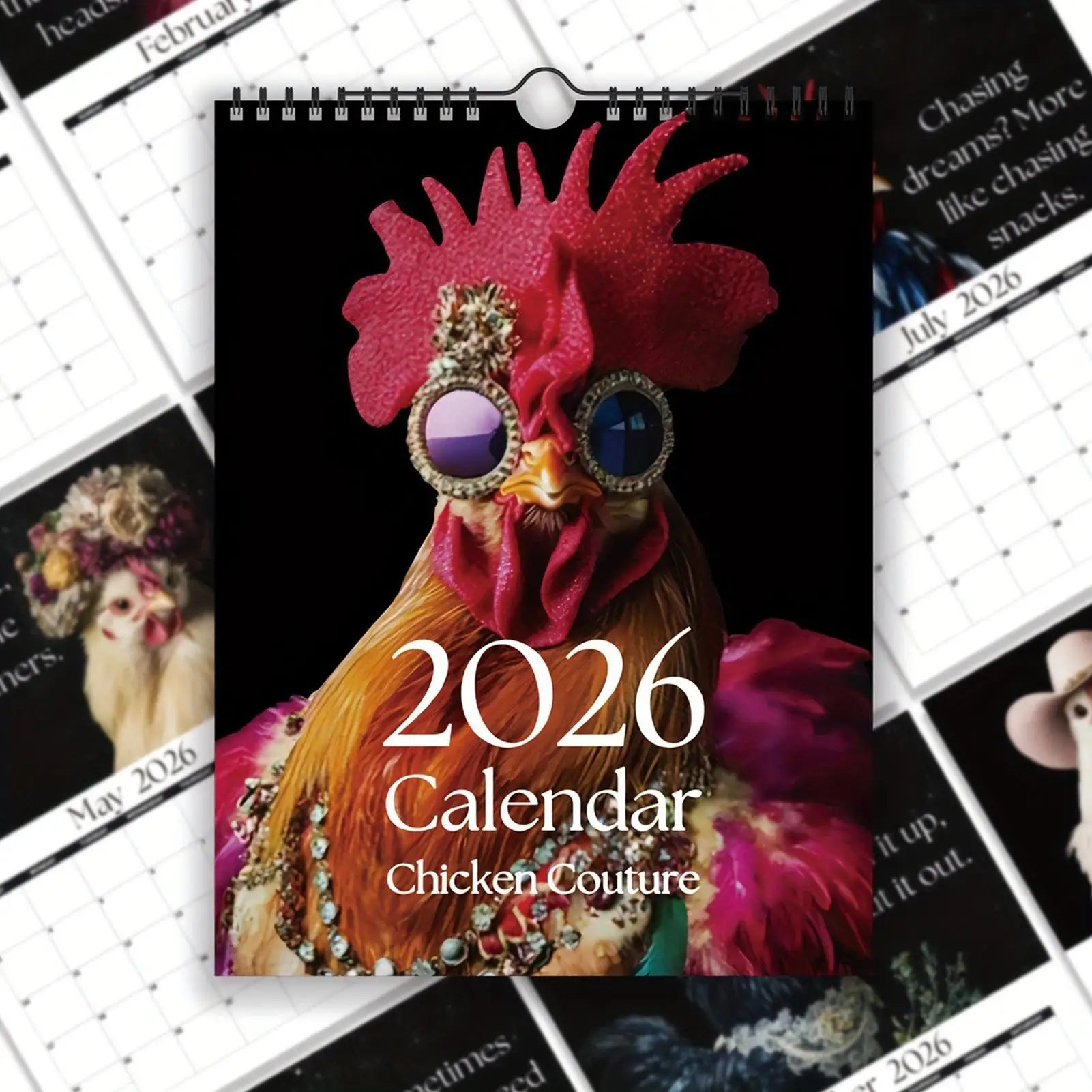 2026 Wall Calendar Natural Hen Themed Funny Gag Chicken Lovers