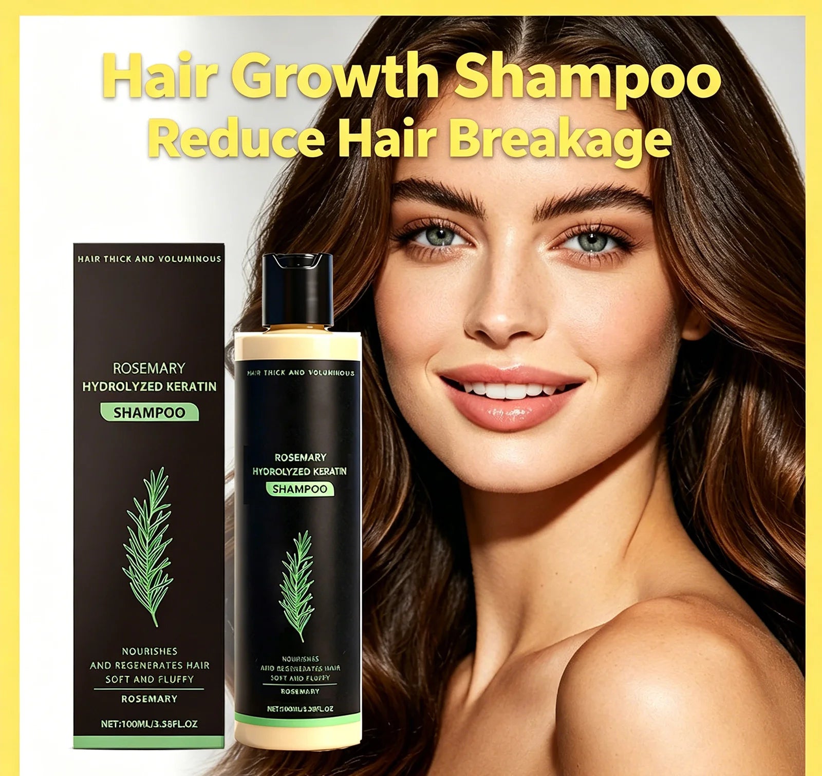 Rosemary Oil Shampoo Hair Growth Prevent Hair Loss Volumizing Hydrolyzed Keratin Nourishing Moisturizing Deep Clean Scalp Care Zpaxo