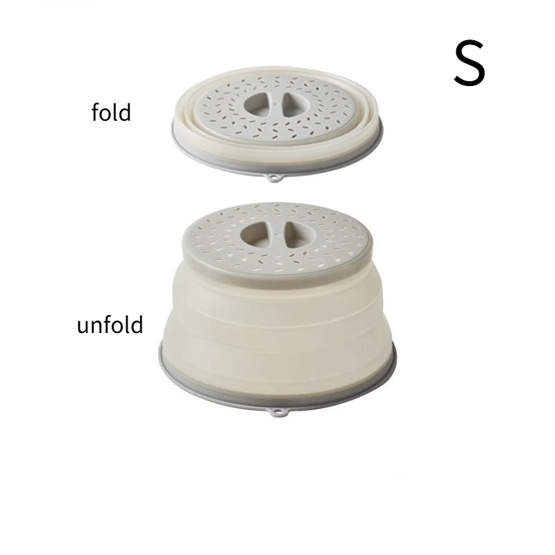 Microwave Splash Guard Expandable Cover Foldable Drain Basket Fridge