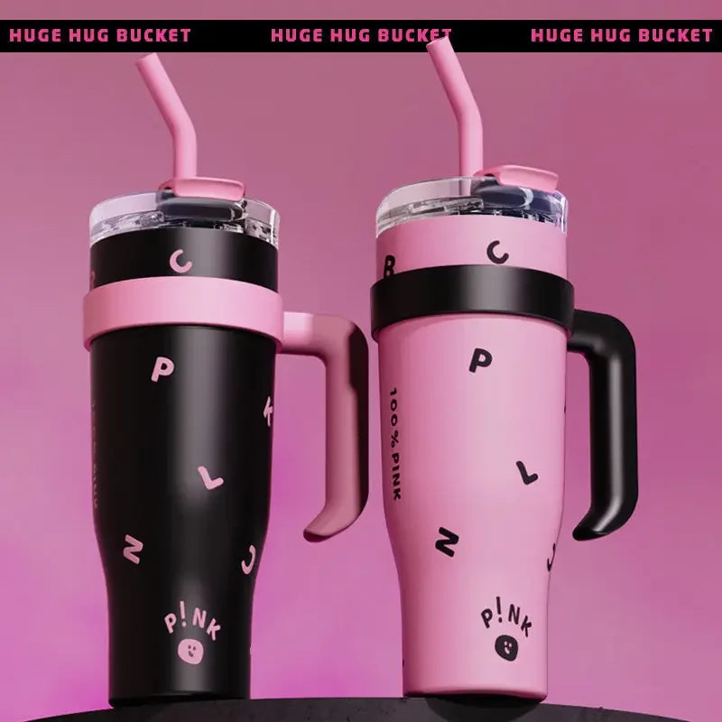 Tumbler Handle Straw Lid Vacuum Insulated Water Bottle Cover Silicone