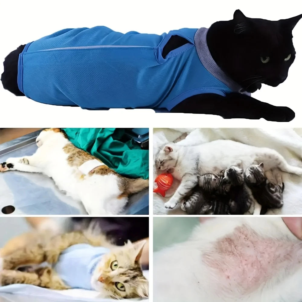 Cat Neutering Suit Comfortable Recovery Adjustable Anti-licking Zpaxo