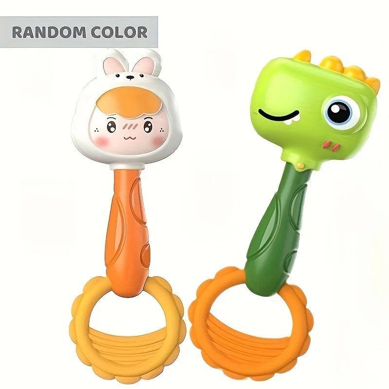 2-Pack Baby Rattle Toys – Animal Shape Infant & Toddler Rattles Baby Rattle Toy Zpaxo YELLOW GREEN