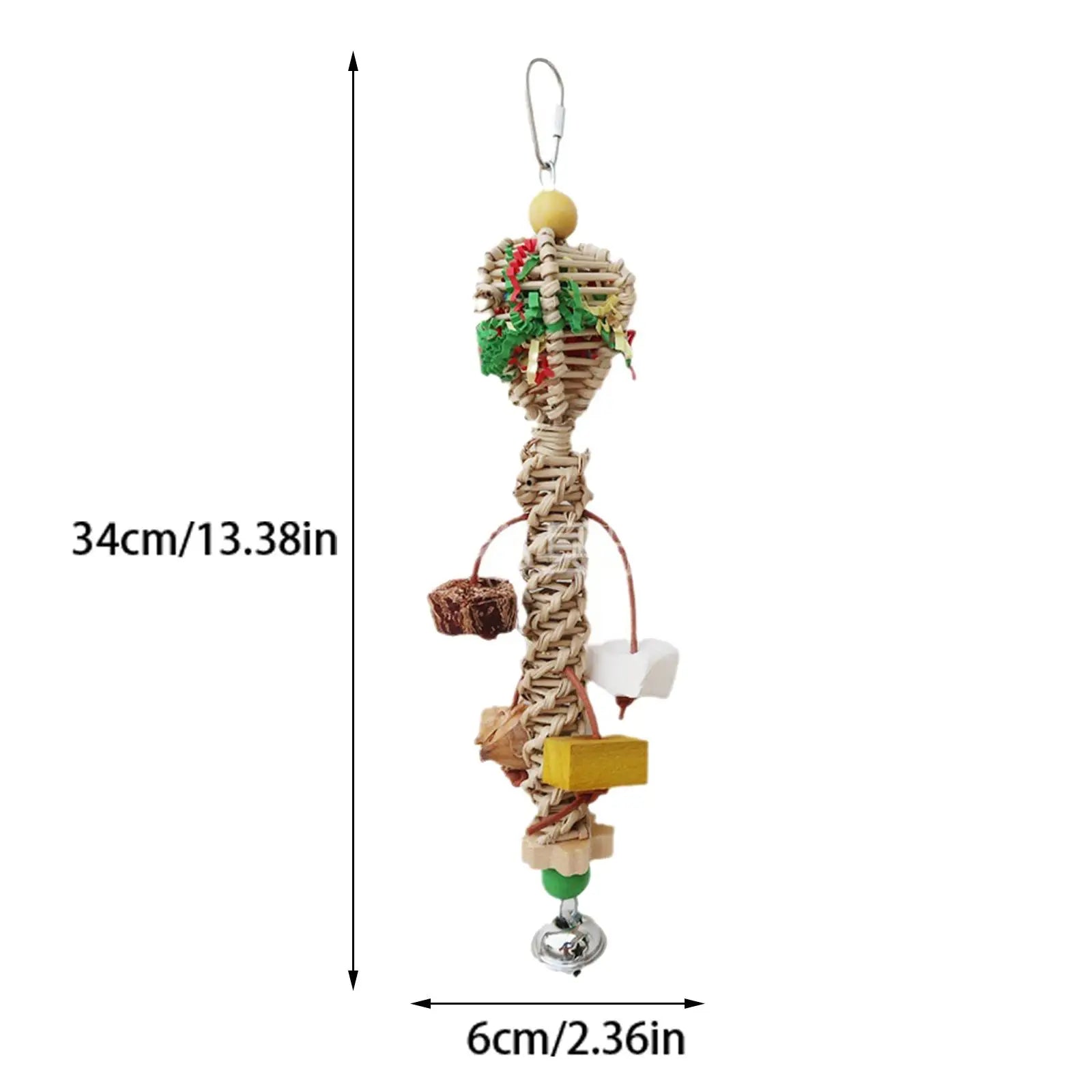 Bird Chewing Toy Chew Toy Ball Cage Bite Hanging Colorful Large Parrot Toys for Lovebird Cockatiels Conures Finches Parakeets Zpaxo Style C