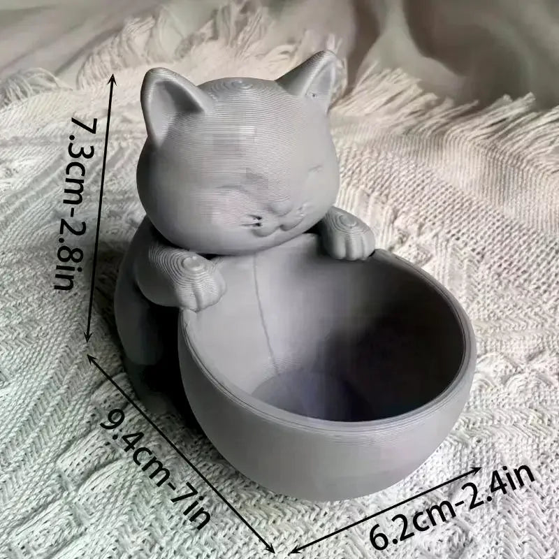 Cat-Shaped Pot With Drainage Holes Uniquely Designed For Succulents Small Flowers And Cacti Bedroom Offices Desktop Ornament Zpaxo