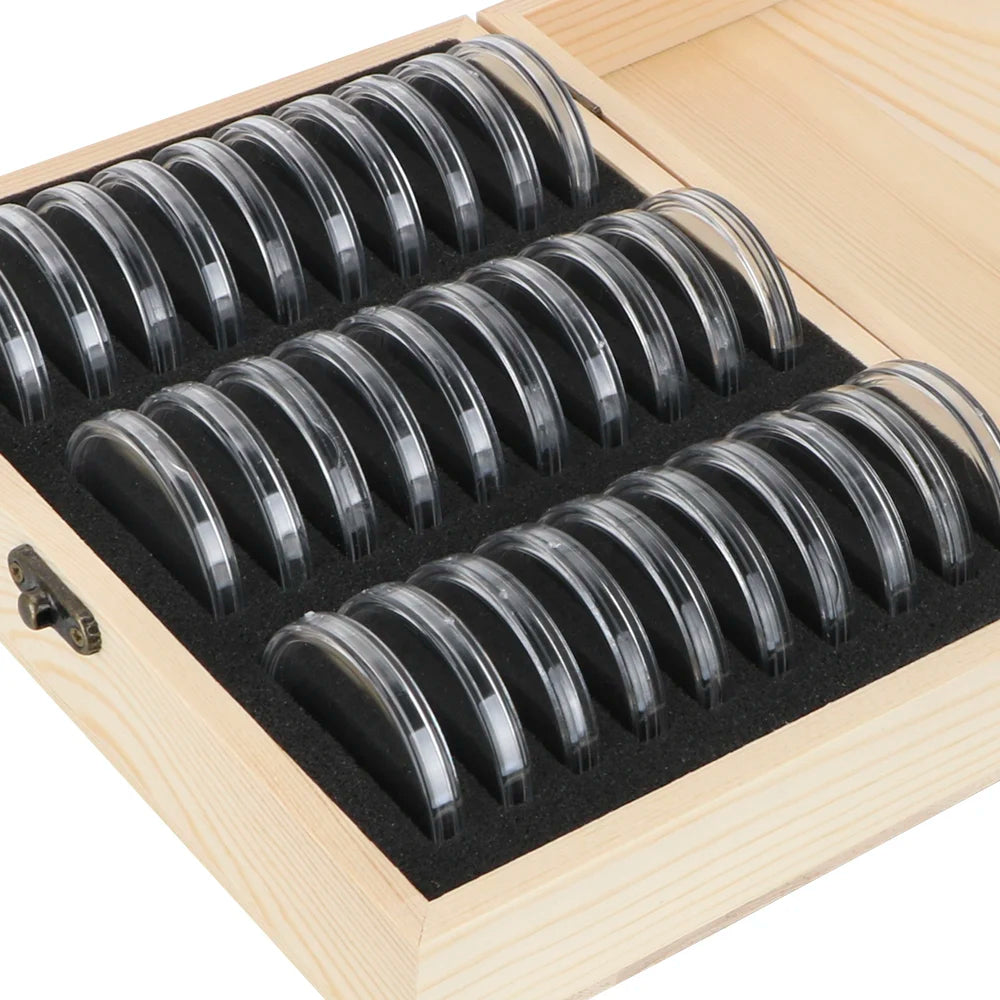 Coins Storage Box Adjustment Pad Adjustable Antioxidative Wooden