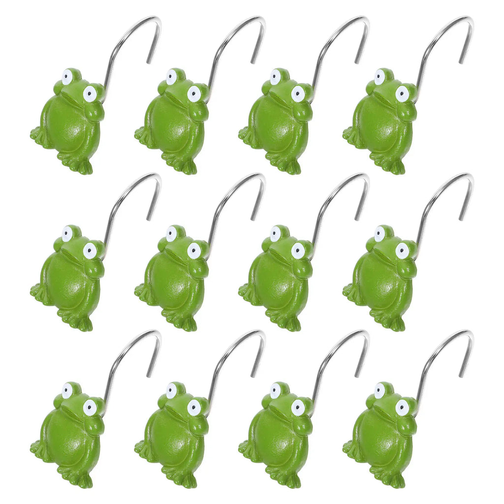 Frog Shower Curtain Hooks Resin Decorative Bathroom Drapery Rings