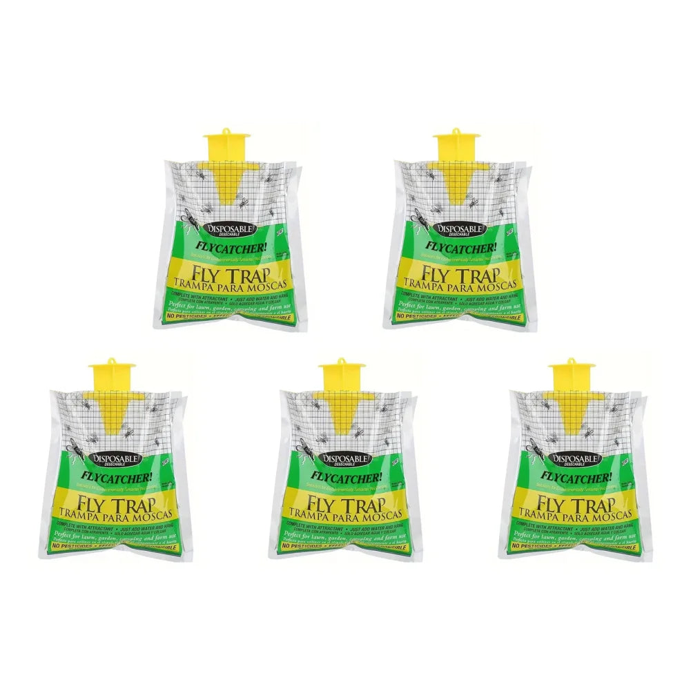 1-10Pcs Hanging Fly Trap Disposable Fly Catcher Bag Mosquito Trap Catcher Fly Wasp Insect Bug Killer Flies Trap for Outdoor Zpaxo 5 PCS