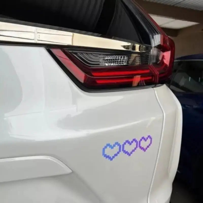Mosaic Pixel Heart Car Sticker – Waterproof Headlight Decal