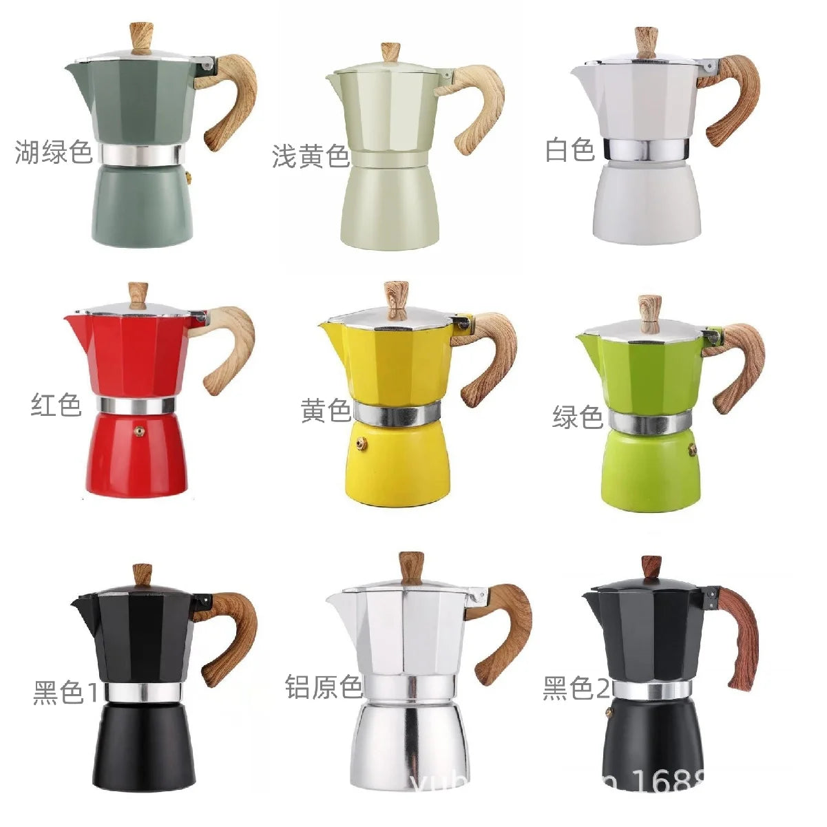 Vintage Wooden Handle Moka Pot – 150ml/300ml Espresso Maker Stovetop Moka Pot Zpaxo