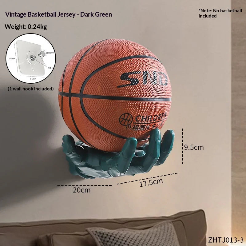 Robotic Arm Basketball Wall Mount Rack – Punk Industrial Decor Wall Display Rack Zpaxo Green