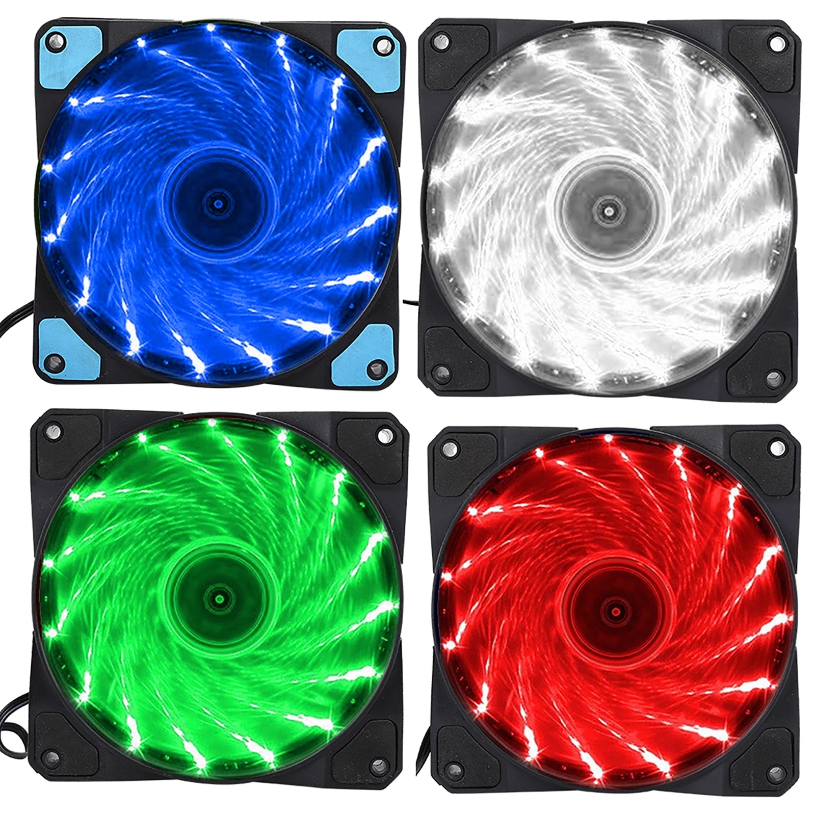 Chassis Fan Computer Cooler Accessory 3-Wire 15-Light Mute LED