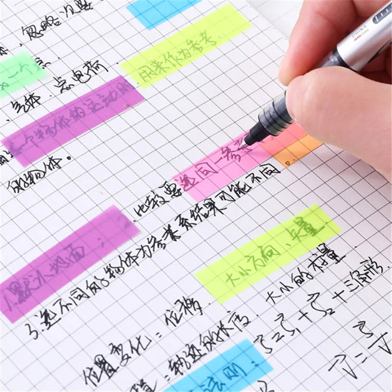 200 Sheets Fluorescence Self Memo Sticky Notes Bookmark Marker