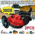 12V 24V Loud Car Horn 300DB Waterproof Electric Snail Train Red Air Zpaxo 12V