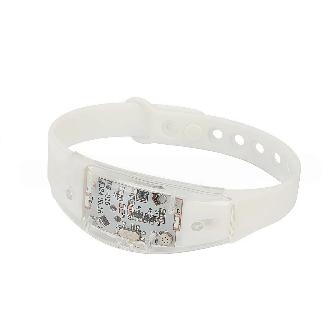 20 50 Commission LED Sound Activated Glow Dark Bracelets Rhythmic Zpaxo white 90pcs Custom text