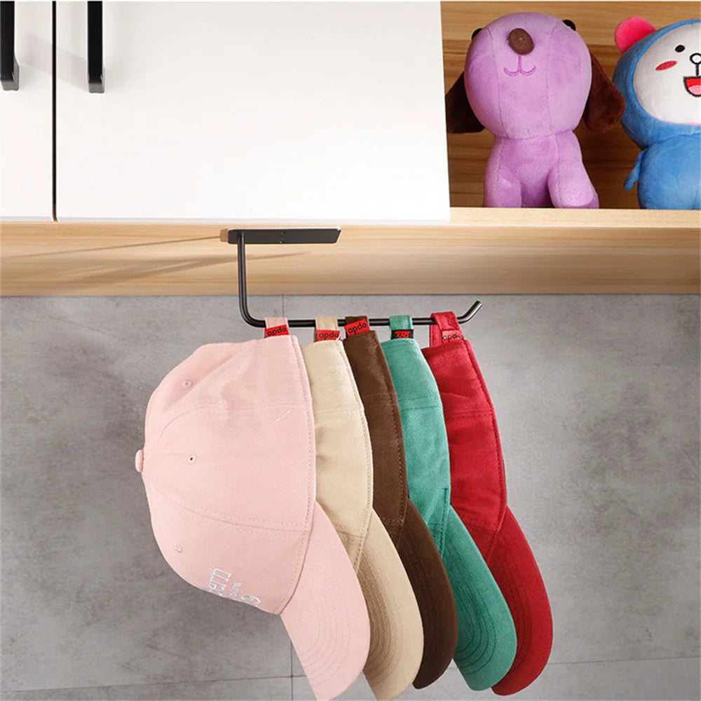 No-Drill Wall Mounted Hat & Storage Hook Rack | Multi-Use