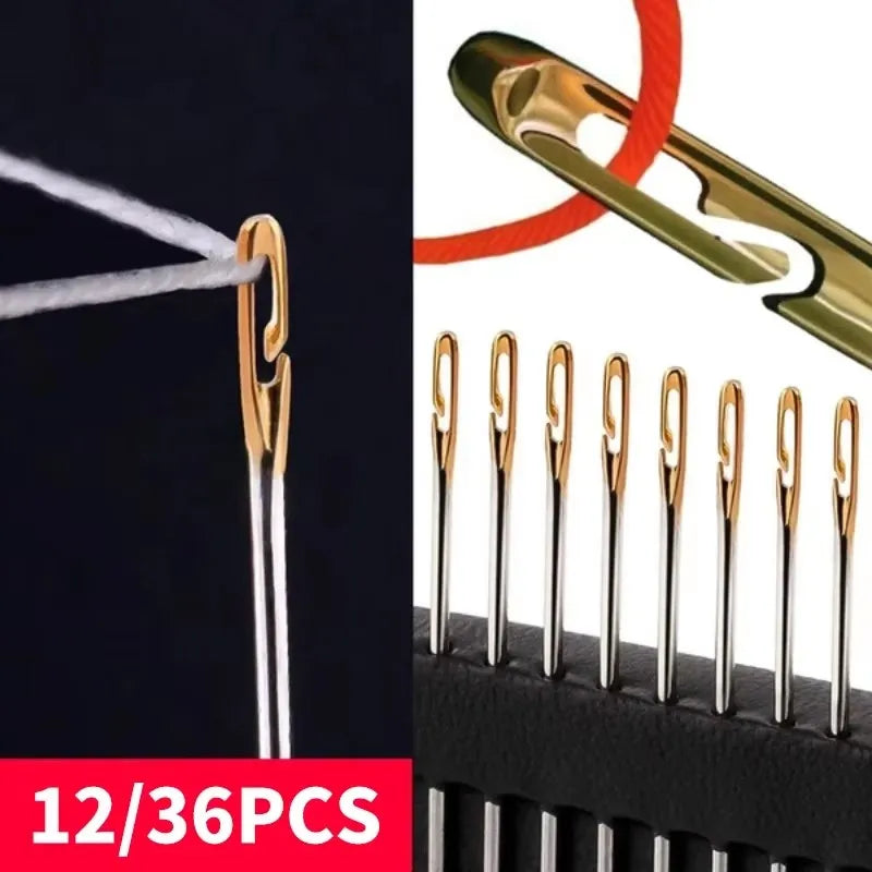 Self-Threading Sewing Needles – Stainless Steel 12/72 Pack