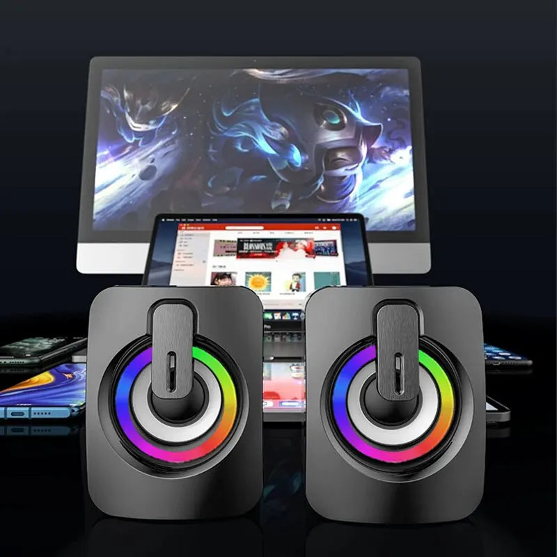 A2 Mini Computer Speakers Sound Box HIFI Stereo Microphone USB Wired