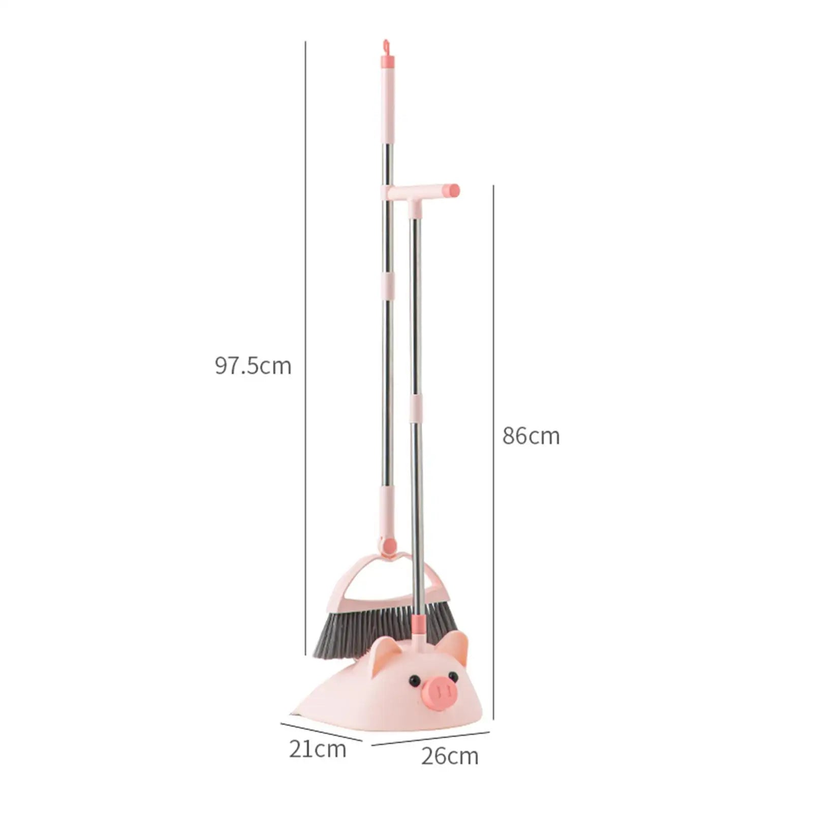 2Pcs Broom And Dustpan Set Sweeping Broom Dense Pet Bristles for Office Home Zpaxo
