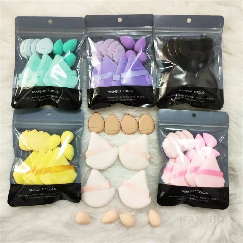 12PCS Cosmetic Puff Set Multicolor Soft Foundation Powder Makeup Sponge Egg Pink Purple Puff Makeup Tools Accessories Wholesale Zpaxo