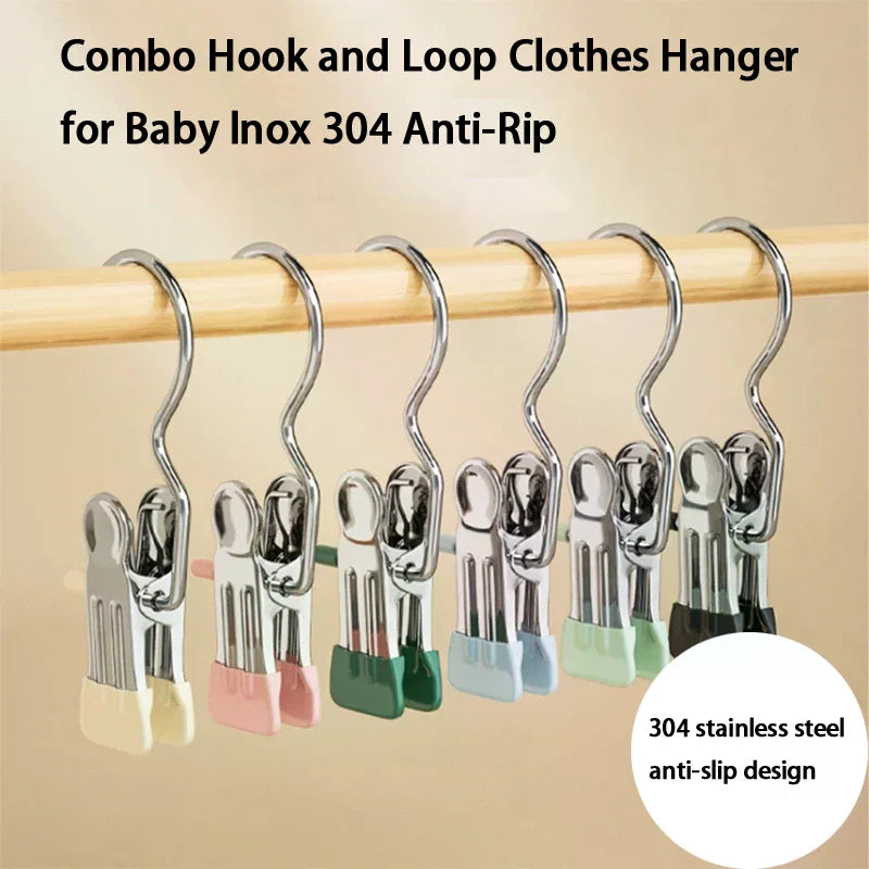 Stainless Steel Clothes Hangers Clips Hanging Underwear Socks Zpaxo