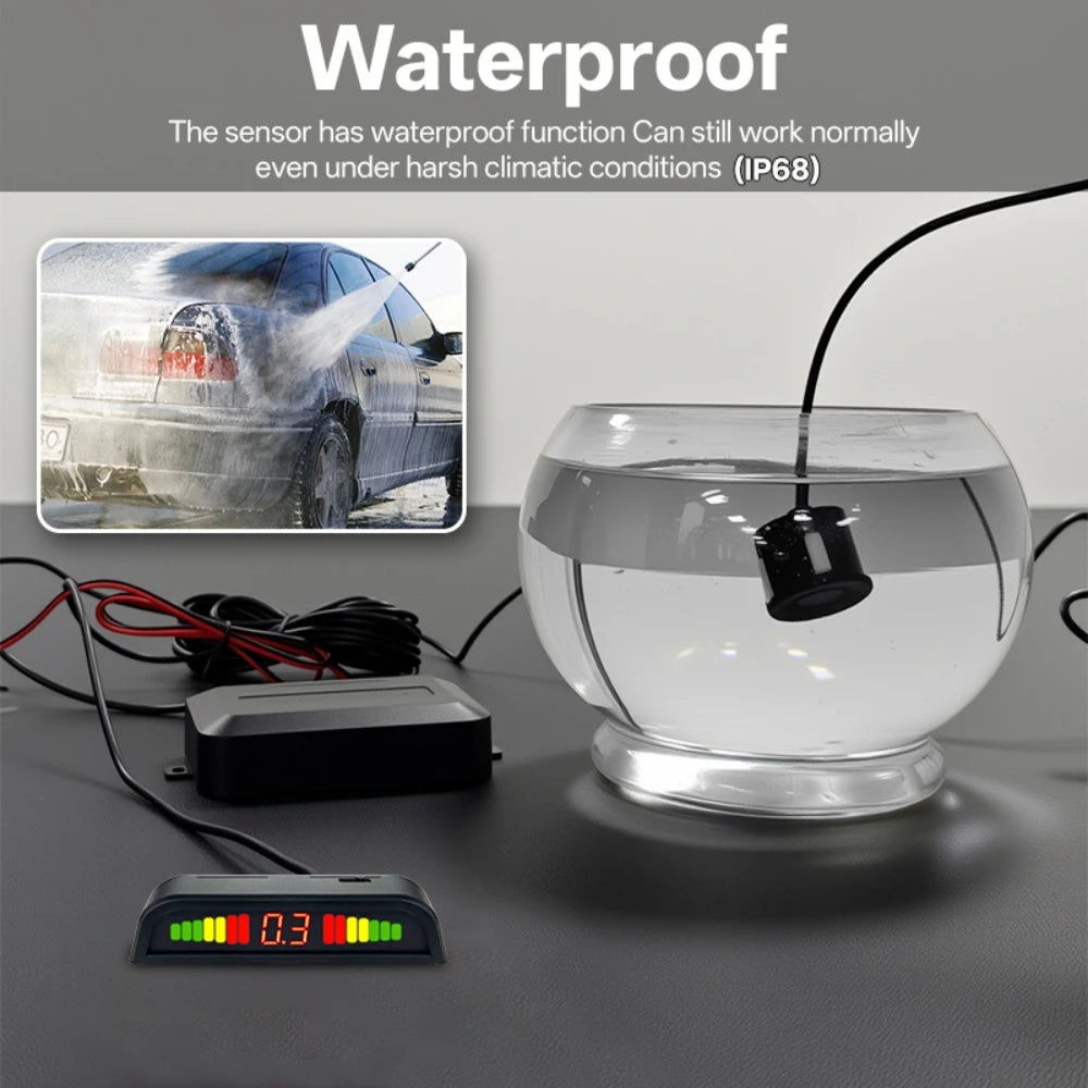 Hippcron Parking Sensors Car Reverse Display 4 Backward Sensor Sound