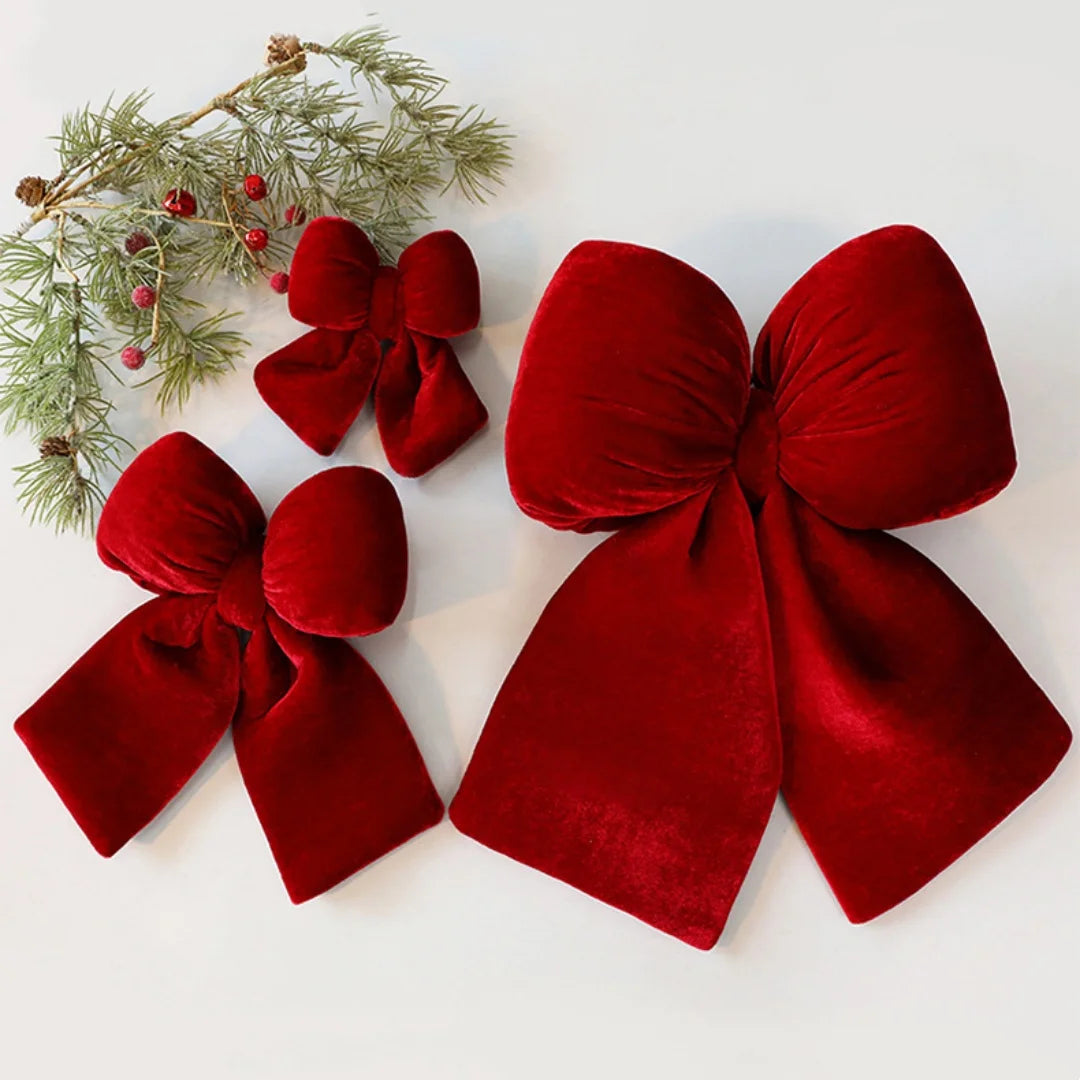 25cm Glitter Christmas Bow Decoration | Xmas Tree Pendant Christmas Bow Ornament Zpaxo