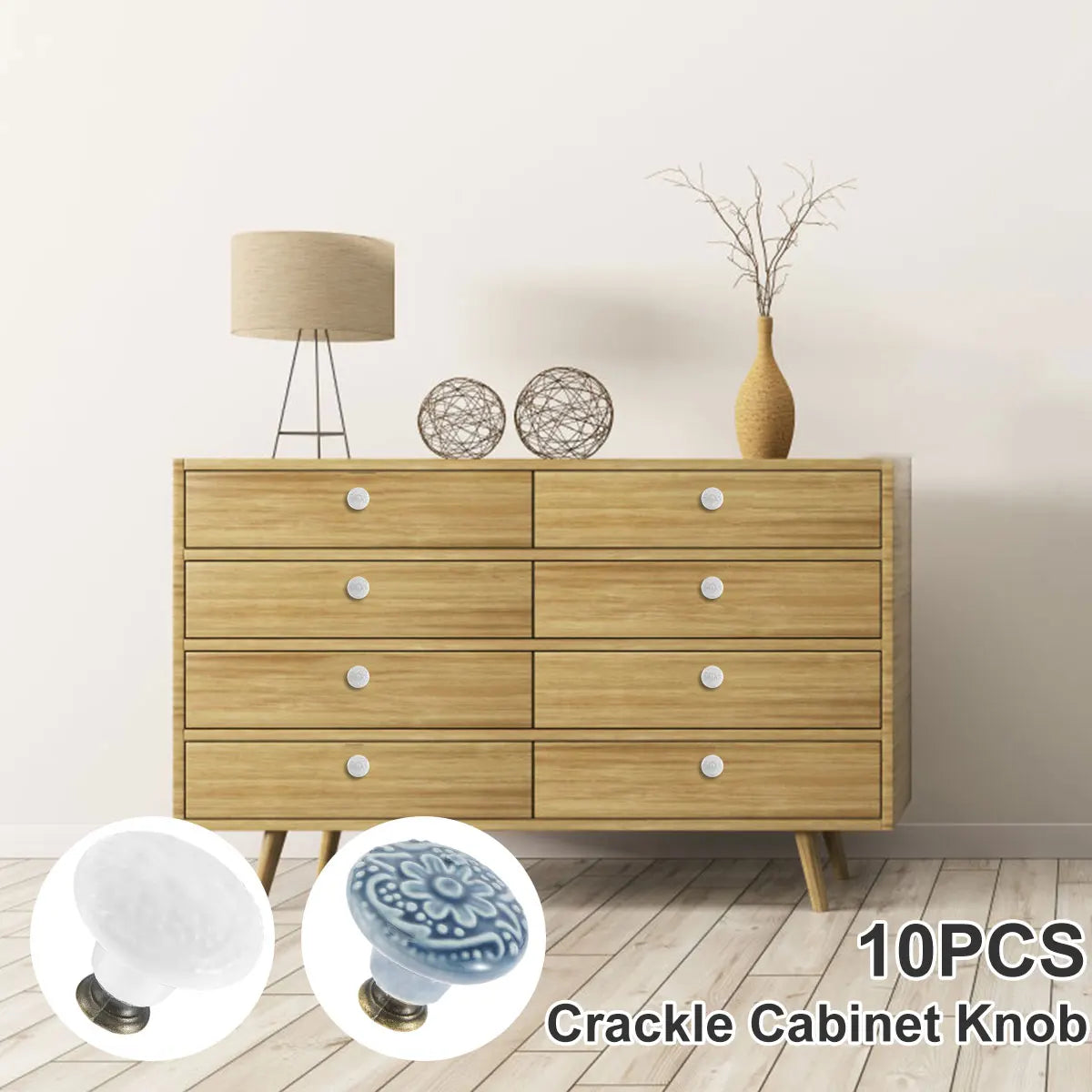 10 Pcs Drawer Pull Handles Round Cabinet Knobs Vintage Ceramic Door Knobs for Closet Cupboard Wardrobe Dresser Kitchen Furniture Zpaxo