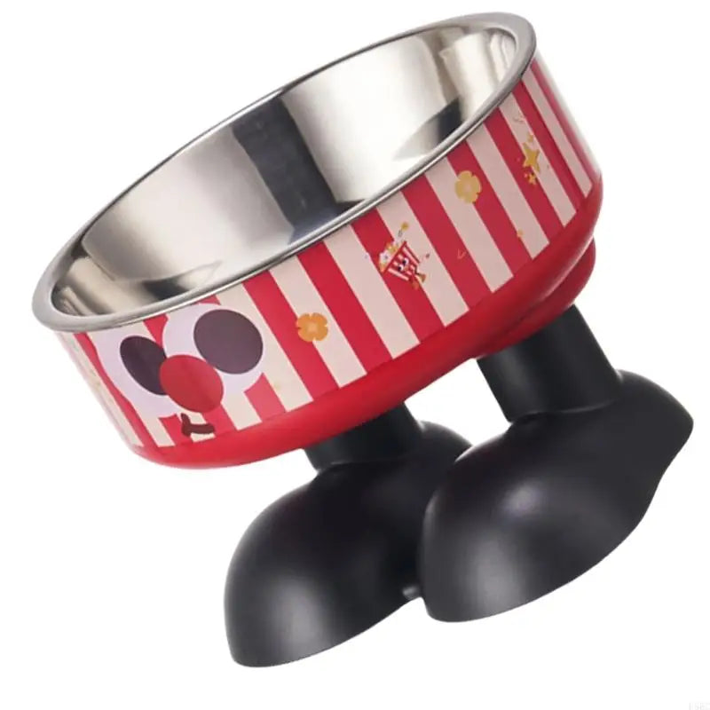 Modern Leg Pet Bowl Enhancing Neck Comfortable Stainless Steel Large