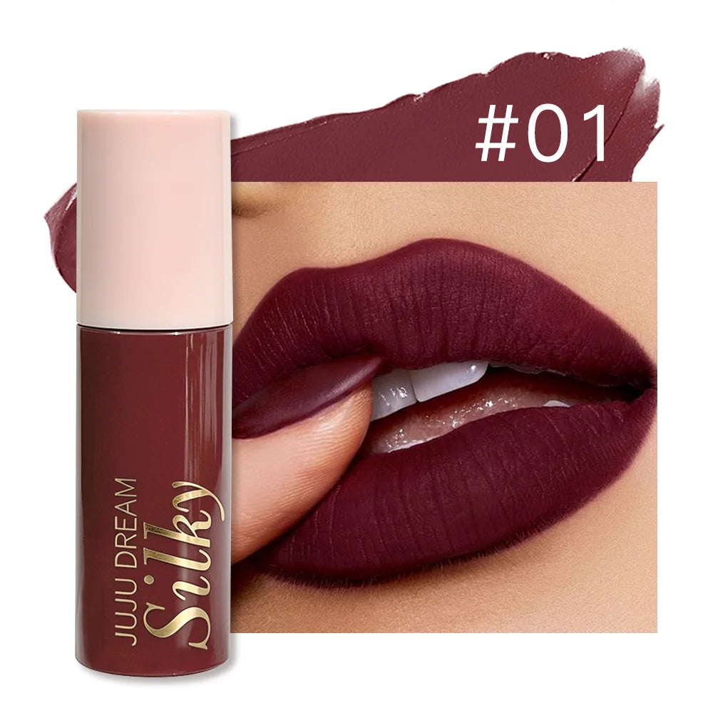 Velvet Matte Lipstick Wine Red Lip Tint Silky Smooth Long-lasting Zpaxo 01 100g