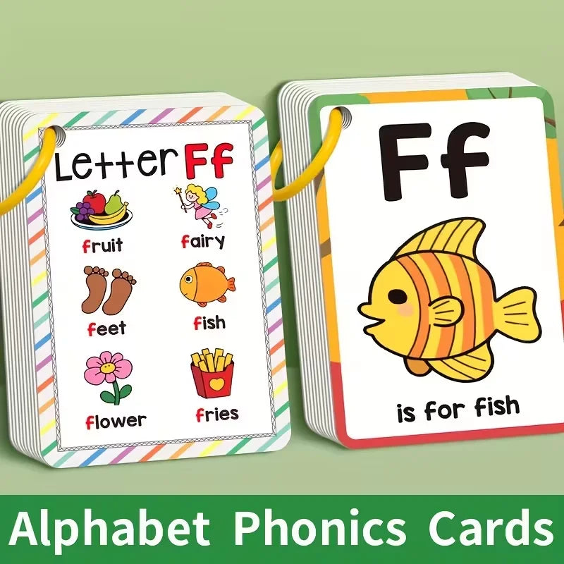Alphabet Phonics Flash Cards Toddlers Kids English Letter Learning