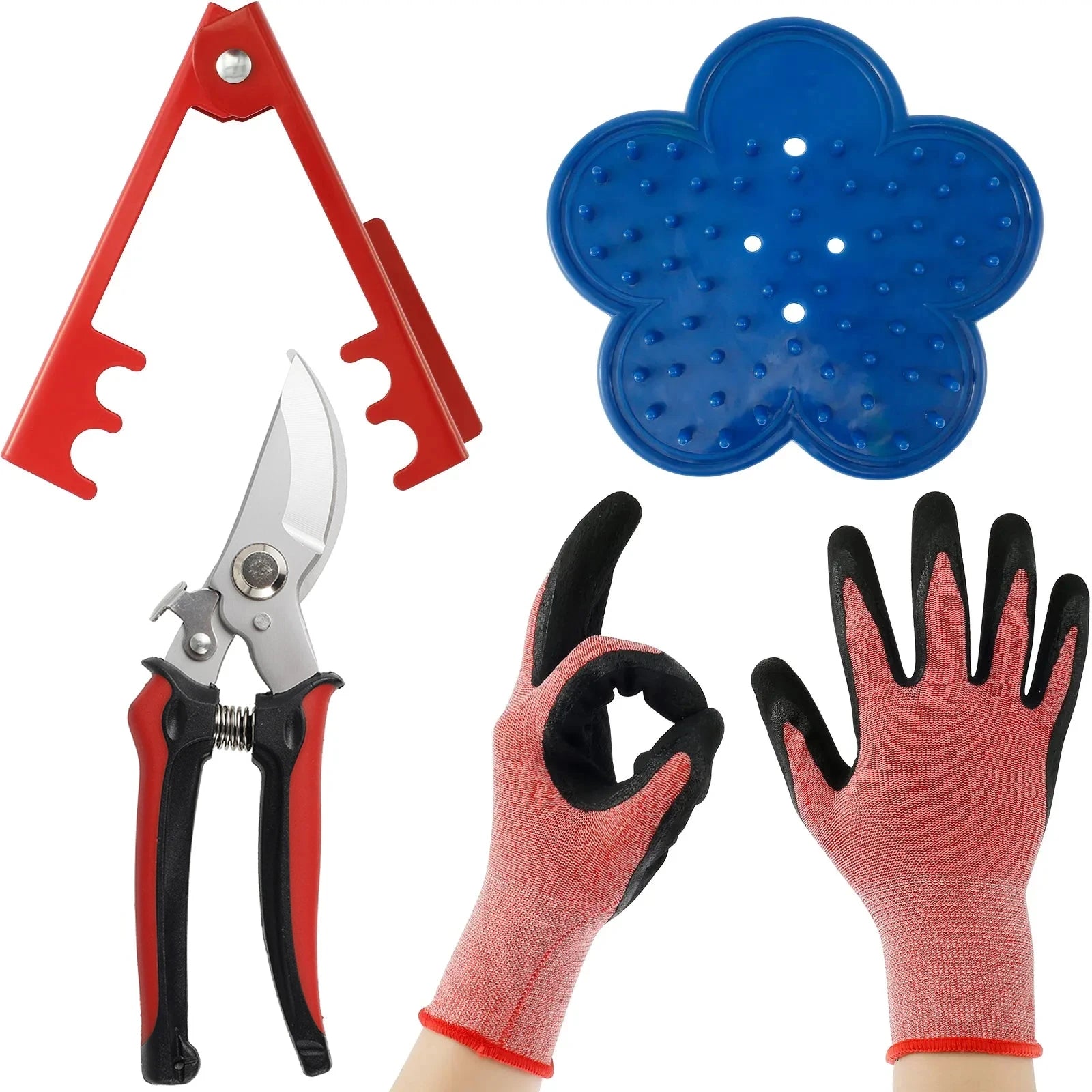 Rose Leaf Thorn Stripper Portable Garden Hand Tool Set Ergonomic Rose Thorn Remover Tool Labor-saving with Gloves for Gardening Zpaxo