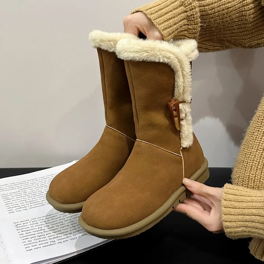 Classic Plush Snow Boots Mavericks Women's Wool Warm Winter Shoes 2025