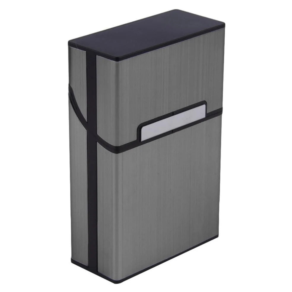 Portable Slim Aluminum Cigarette Case Regular King Size Plastic Cigar Tobacco Holder Box Storage Container Smoking Accessories Zpaxo black