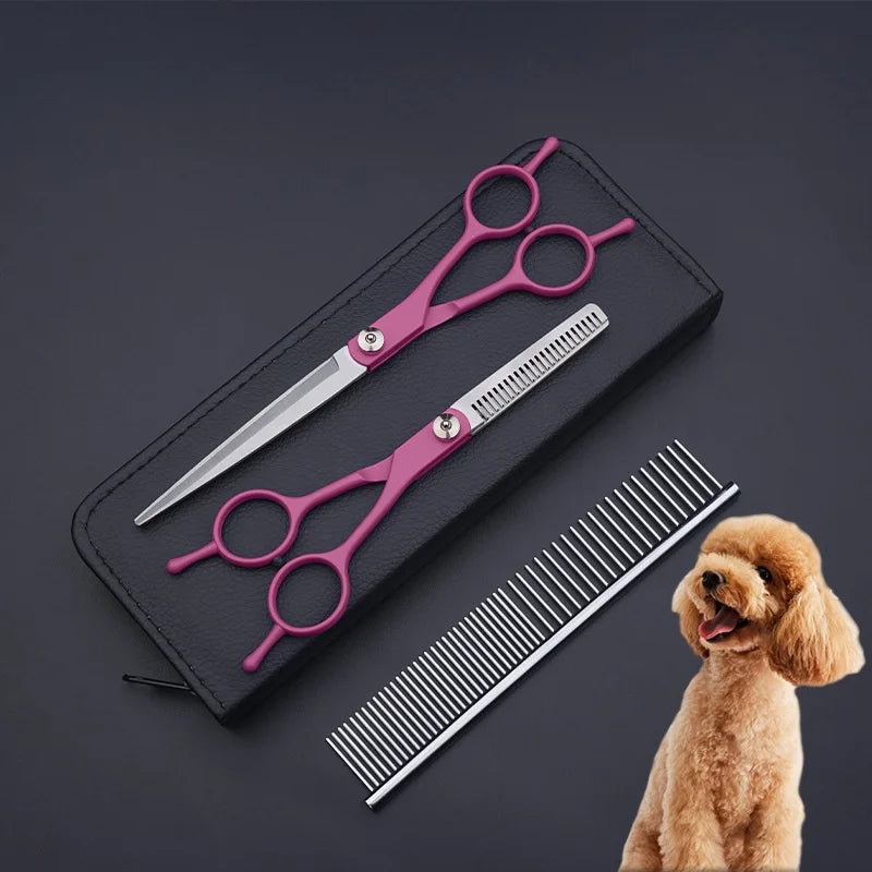 Pet Grooming Scissors Dogs Cats Steel Straight Curved Cutting