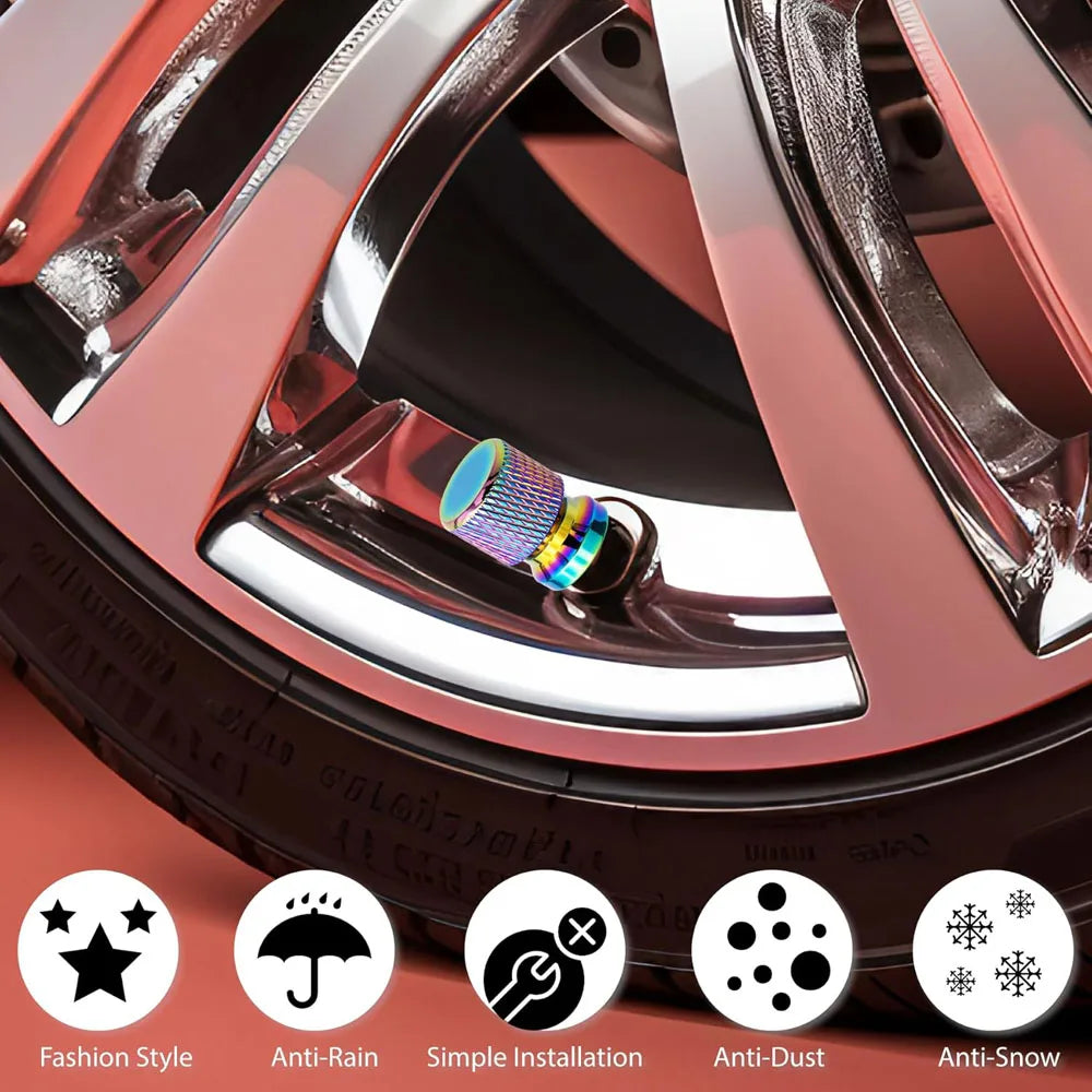 Anodized Aluminum Tire Valve Stem Caps – Universal Car & Bike