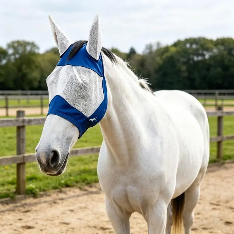 Head Cover Horse Supplies Breathable Mesh Netted Mask Comfortable Face Cover Zpaxo