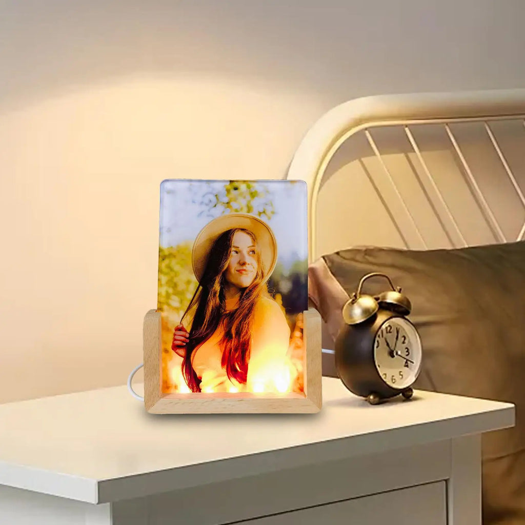 Sublimation Acrylic Blank Led Acrylic Photo Frame Display Stand Crafts Decoration for Home Birthday Christmas Women Men Car Zpaxo