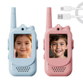 Children Kids Video Walkie Talkie Toys Outdoor 2 Pack Rechargeable Toddler Parent-Child Intercom With HD Camera For Boys & Girls Zpaxo Blue With Pink