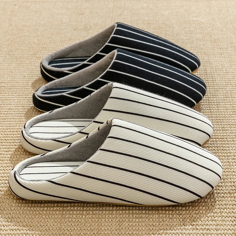 Japanese Striped House Slippers Unisex Spring Autumn Comfortable