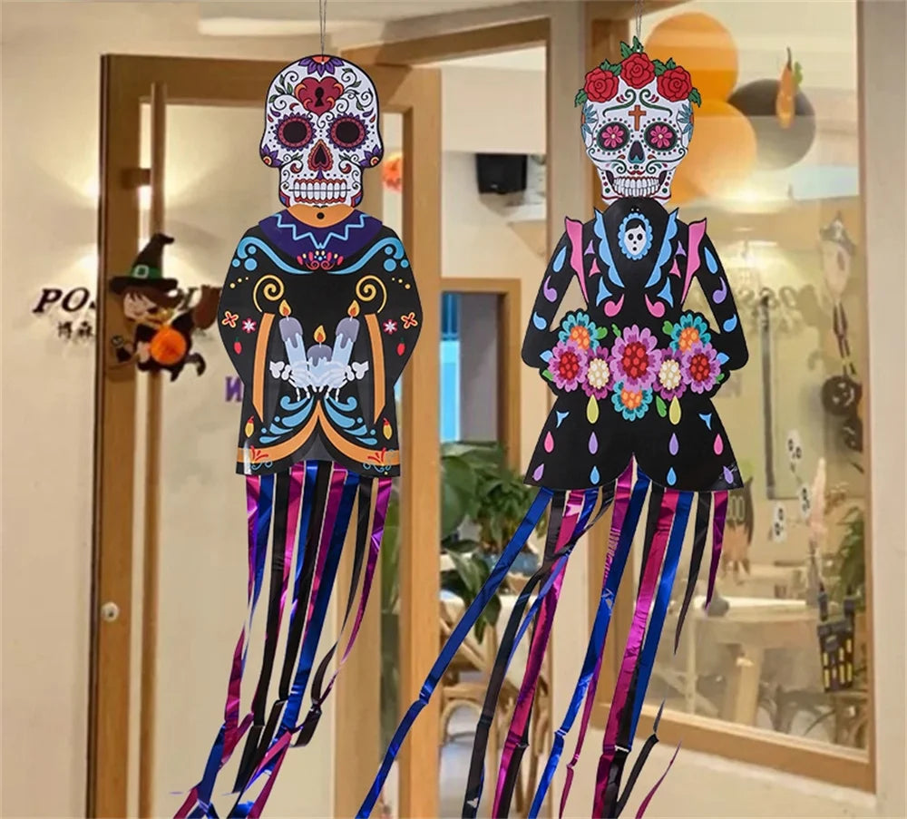 Day of the Dead Skeleton Couple Porch Flag – Halloween Decor